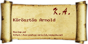 Körösztös Arnold névjegykártya